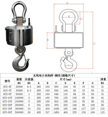 高精度电子吊秤 从1吨到3吨的耐高温解决方案